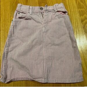 Vintage Action West Striped Pink and Gray denim Skirt size 8
